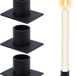 4 Stück Schwarze Kerzenständer, Retro Kerzenhalter fürs Abendessen, perfekt für Dekoration bei Hochzeit und Weihnachten