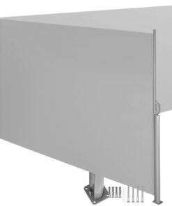 Tectake Aluminium Doppel-Sidemarkise Outdoor, grau - 200 x 600 cm, perfektes Balkon- und Terrassen-Sichtschutzsystem