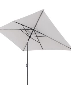 Doppler Rechteckiger Sonnenschirm für Balkon & Terrasse - Knickbar - Hellgrau - Jack 300x200cm - Großer Balkonsonnenschi