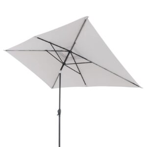 Doppler Rechteckiger Sonnenschirm für Balkon & Terrasse - Knickbar - Hellgrau - Jack 300x200cm - Großer Balkonsonnenschi