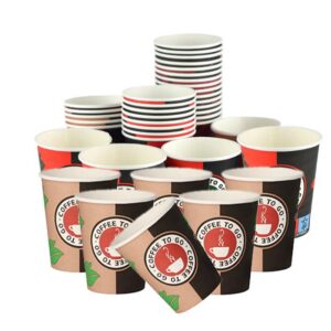 Lauroo Kaffeebecher TO GO 200 ml - Einweg Coffee to Go Becher für Outdoor-Verbraucher - Dauerhaft und praktisch - 2 x 50
