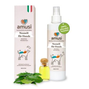 amusi Neemöl-Zeckenspray für Hunde – Naturliches Schutzspray, Zeckenabwehr und Insektenschutz, natürlich formulation, ve