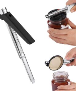Arthritis Glasdeckelöffner, leicht zu öffnend für Senioren, Einstellbarer Dosisregler, Edelstahl, 1-Black