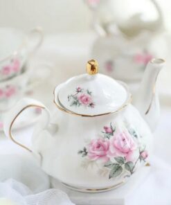 Bone China Teekanne 500ML Rosa Kamelie Kaffeekanne für Hausparty undEventType | Porzellan Teekanne 500ML Rosa Kamelie S