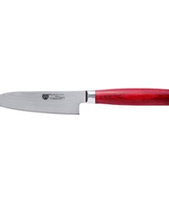 GRÄWE Damastmesser, scharf und von Damaststahl gefertigt, für Asiaten, ideal für Asiatisches Kochen, 12,5 cm Klinge, ink