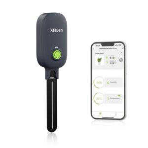 Xtsuen Feuchtigkeitsmessgerät für Pflanzen und Boden, kabelloser Bluetooth Sensor, 2-in-1 Boden-Feuchtigkeitsmesser, Gar