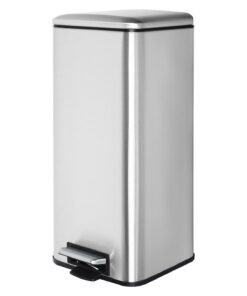 Küchenmülleimer 30 Liter Fußpedal Soft Close Silber | 30 Liter Edelstahl Tretmülleimer Footpedal Silber Küche | Silber