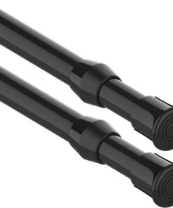 2 Stück Klemmstange für Küchen Schlafräume Bäder - Ohne Bohren, Teleskopstange Schwarz, 40-70CM (Durchmesser 13mm) 2 S