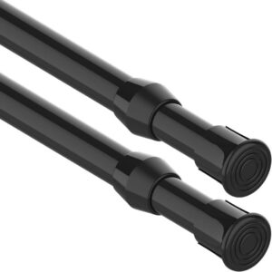 2 Stücks Klemmstange für Gardinen - Teleskopstange ohne Bohren, Schwarz, 40-70CM(Durchmesser 13mm) 2 Stücks Klemmstang