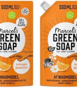Marcel's Green Soap Spülmittel Orange & Jasmin - 100% Umweltfreundlich Geschirrspülmittel - 100% Vegan - 97% Biologisch