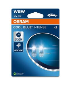 Osram COOL BLUE® INTENSE W5W Lampen, bis zu |000K Temperatur, Halogen-Signalan/navi, für Auto,Speisung:2xW5W, Leuchtstär