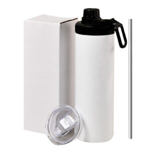 Sublimations Becher - 20 Oz Doppelwandiger Edelstahl-Isolierbecher Mit Strohhalm Für Kaffee - Dünne, Wiederverwendbare S