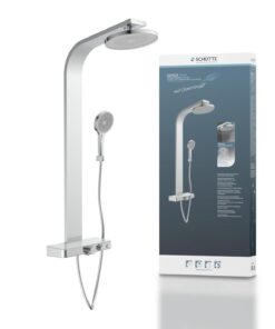 SCHÜTTE 60570 SAMOA Duschpaneel Grau Chrom mit Thermostat + Samtstrahl-Technologie