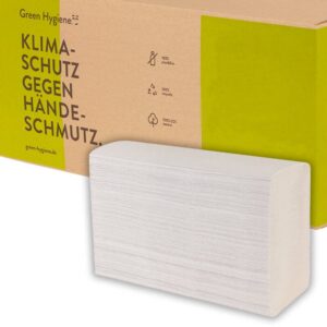 Green Hygiene INGEBORG, Recycling-Papierhandtücher, schön weiß, 15x200 Blatt/VE, co2-neutralisiert, plastikfrei
