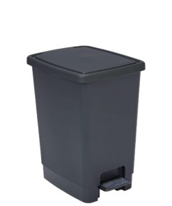 SUNDIS Flat Bin Mülleimer 30L mit Pedal aus recyceltem Kunststoff für Küche & Büro - Tasche verstecken, rechteckig