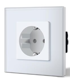 BSEED Schuko Steckdose EU-Standard 16Amp 250V 1 Fach Weiss Kristall Glas Verlängerungssteckdose