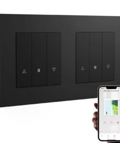 BSEED Doppel WLAN Rollladenschalter Schwarz mit Smart Funktionen