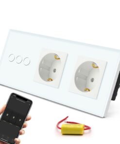 BSEED Normal Doppelter Steckdose mit Smart Alexa Lichtschalter für Wohnzimmer und Schlafzimmer - Weiß BSEED Verlängeru