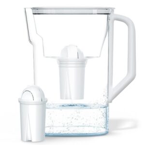 Wessper Wasserfilterkanne AQUACLASSIC - Weiß | 2,7 L Kühlschranktür-Kompatibel | Kalk- und Chlorverbesserung | Weiss
