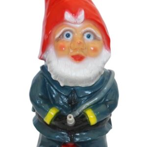 JS Garten Deko Feuerwehrmann mit Löschschlauch & Wasserspeier für den Garten H 45 cm ohne Pumpe