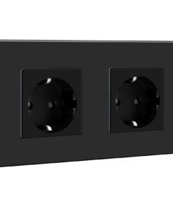 BSEED Schuko Steckdose 2 Fach Kindersicherung Schwarz - 16Amp EU Standardunterputz 157mm
