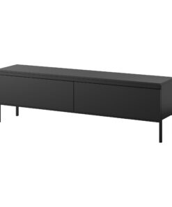 Schwarzer Fernsehtisch mit Schränken von Bemmi 150 cm für Wohnzimmer | Bemmi 150 cm schwarzer Fernsehschrank mit Schrän