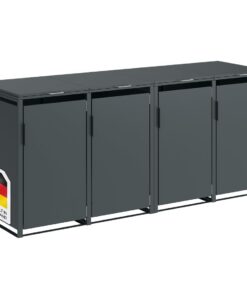 STEELSØN Thoria Anthrazitwettres Mülltonnenverkleidung 4er bis 240L – hochwertige Müllcontainer – UV-beständige Wettermö