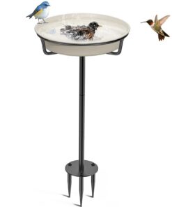 VeyFolzin.st Frostsichere Vogeltränke Stehend Garten Wasserstelle, Vogelbad Winterfest für Wildvögel (Weiß)