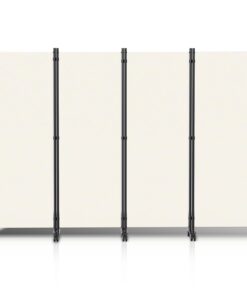 Jiubiaz Raumtrenner Paravent, Freistehend & Klappbar, Umkleide Sichtschutz, Büros & Balkon, 4 Teilig 228x181 cm, Beige
