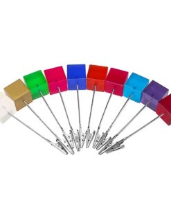 Kreative Fotohalter 10er Set Büro & Küche Bunte Würfelhalter + Krokodilklemme