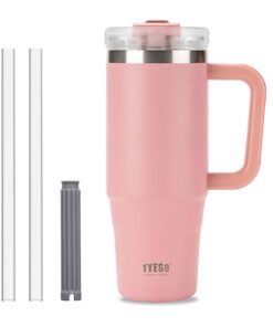 Klaraber isolierter Reisebecher mit Strohhalm 30 oz Sakura Pink Klaraber doppelwandiger Edelstahl-Eiskaffeebecher 30 oz