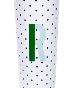 Kate Spade New York Insulierte Stahlblechflasche mit Initialen, 24 Ounces Doppeltwandiger Travelbecher mitverschließbare