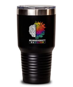 Edelstahl isolierter Tumbler 30 oz für Gehirn mit Neurodiversität und Autismus | Lustiger 30 oz isolierter Edelstahl Tu
