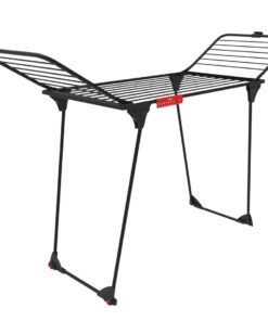Vileda King Ultimate Wäscheständer Black Edition, XXL-Leinen für weniger Falten, Eco-Pack