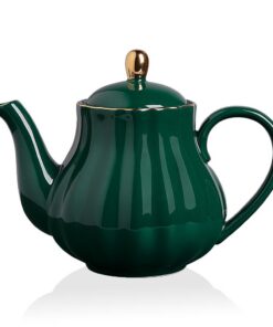 Sweejar Home Royal Teekanne - Keramik-Teekanne mit abnehmbarem Edelstahl-Teesieb für Blühende & löse Blütenblätter – 110