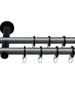 tilldekor Gardinenstange nach Maß – 2‑lauf, 20 mm Ø, Wunschmaß 120 cm