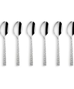 Amefa FELICITY Höchste Qualität Edelstahl Kaffeelöffel Set 6-teilig, spülmaschinenfest, Hammerschlag-Design