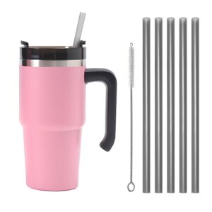 Moollyfox Edelstahl Vakuum Isolierbecher für Wasser und Kaffee (Rosa, 20oz/600ml) Moollyfox Doppelwandiger Vakuum Isolie