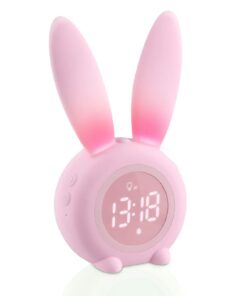 Cute Rabbit Kinderwecker - zeitgesteuertes Nachtlicht mit Snooze-Funktion für Kinder | Rosa