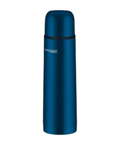 THERMOcafé by THERMOS TC Beige Thermalflasche 0,50l Mat Saphirblau, Thermosflasche mit Becher aus Edelstahl, 12 Std. Hit