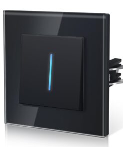 BSEED Neu-E-Serie Glas Lichtschalter, Hintergrundlicht, Einfach Montage, 86mm Schwarz | BSEED Glass Undercut Switch Kra
