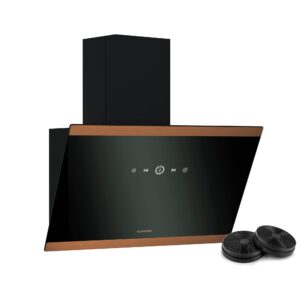 Klarstein FlashLine 60 Dunstabzugshaube - 60 cm, Touchscreen, A++ Energieeffizienz & Schwarz & Kupfer