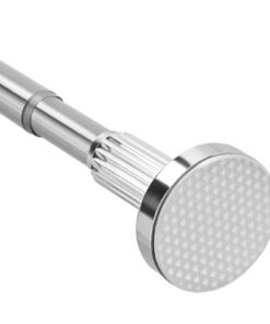 Silber Teleskop-Gardinenstange – Ohne Bohren & Ausziehbar – Spannstange für Vorhänge, Duschvorhang & Balkon