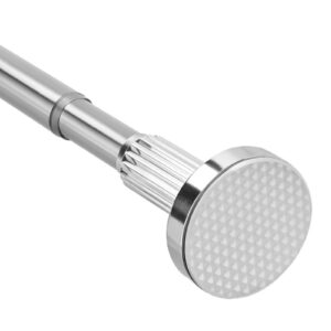 Silber Teleskop-Gardinenstange – Ohne Bohren & Ausziehbar – Spannstange für Vorhänge, Duschvorhang & Balkon