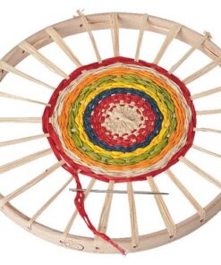 Allgäuer Webrahmen Ø 21 cm fürKids traditionelle Handwebenaktivität aus Holz unfaltbar