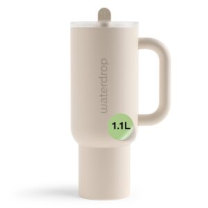 Waterdrop® Thermobecher mit Strohhalm 1,1L – Auslaufsichere, robuste Trinkflasche für Outdoor-Aktivitäten, Hält 12h kalt