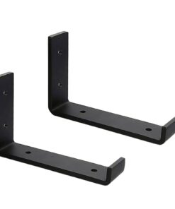 MLOQI Regalhalterung Schwarz für Schränke, Metallwandhalterung für.Device-Ver Ấy, 2 Stück, 5mm Dick, 15cm | MLOQI Black