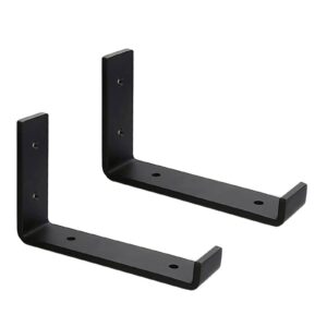 MLOQI Regalhalterung Schwarz für Schränke, Metallwandhalterung für.Device-Ver Ấy, 2 Stück, 5mm Dick, 15cm | MLOQI Black