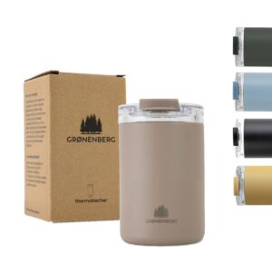 Groenenberg Thermobecher 320 ml | Hält Kaffee 4 Std Warm und ist 100% Auslaufsicher | Ideal für Büro und College | Aus r