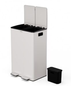 Klarstein EcoVista Küchen-Abfalleimer 60L 2 Fächer 3L Kompost Soft-Close Edelstahl